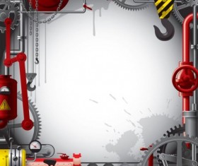 Pipes with Industrial frame vector material 01