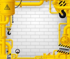 Pipes with Industrial frame vector material 02