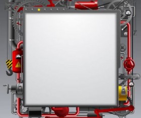 Pipes with Industrial frame vector material 06