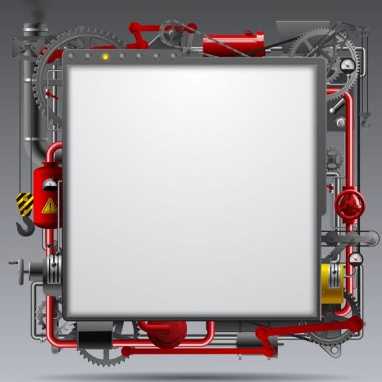 Pipes with Industrial frame vector material 06