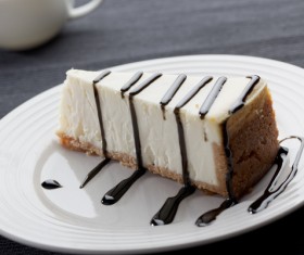 Placed on a plate cheese cake Stock Photo