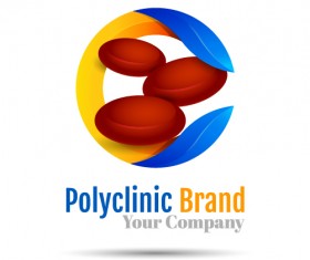 Polyclinic brand logo design vector