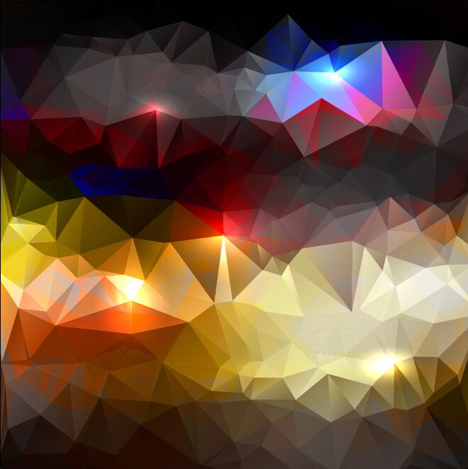 Polygon geometric shining vector background 03