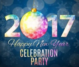 Poster party 2017 new year with christmas vector