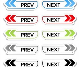 Prev and next web button vector