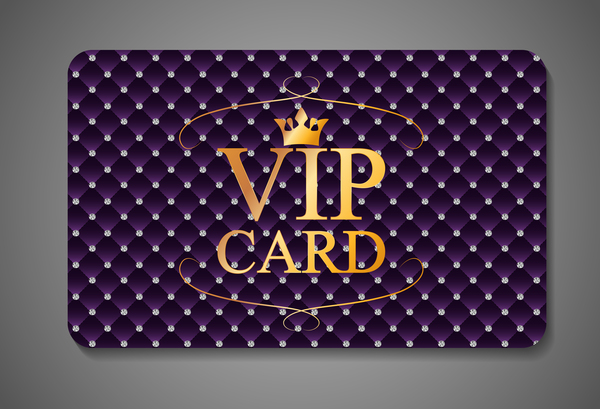 Purple diamond VIP card vector