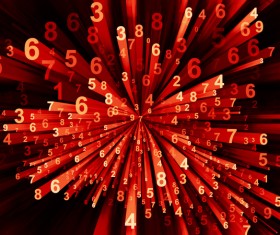 Red Computing Moving Digits Stock Photo