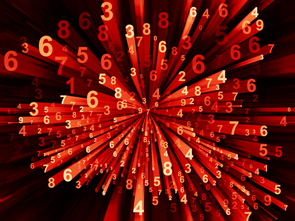 Red Computing Moving Digits Stock Photo