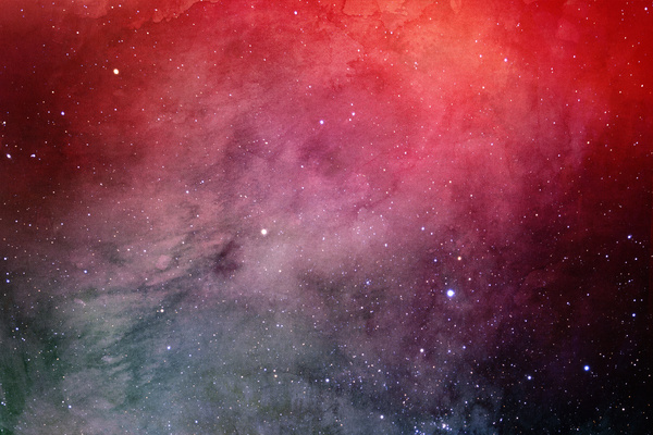 Red Space Watercolor Backgrounds Stock Photo