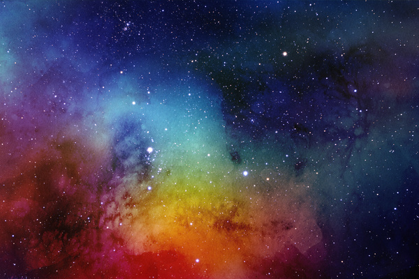 Red and Cyan Yellow Space Watercolor Backgrounds free download