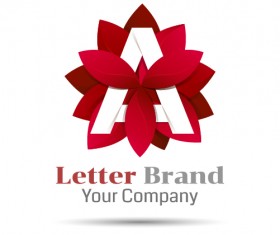Red letter brand logo design vector