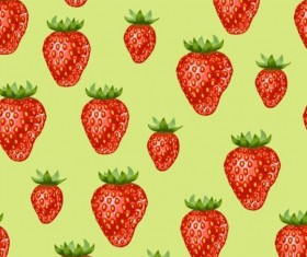 Red strawberries vector seamless pattern design