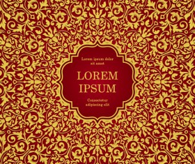 Red with golden invitation template vector 02