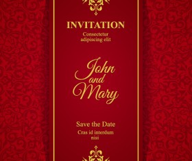 Red with golden invitation template vector 13
