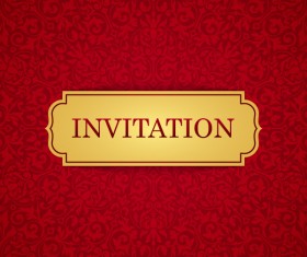 Red with golden invitation template vector 19