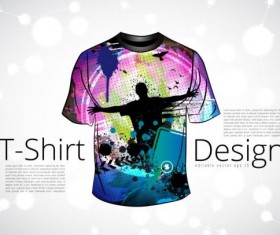 Retro T-shirt with background vector 04