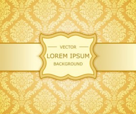 Retro golden luxury background vector set 06