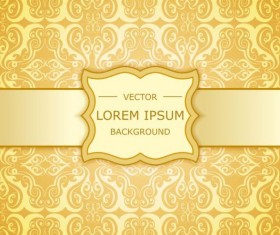Retro golden luxury background vector set 09