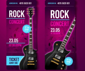 Rock concert tickets template vector 01