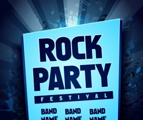 Rock party flyer vector set 01