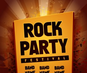 Rock party flyer vector set 02