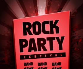 Rock party flyer vector set 03