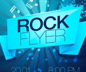 Rock party flyer vector set 04