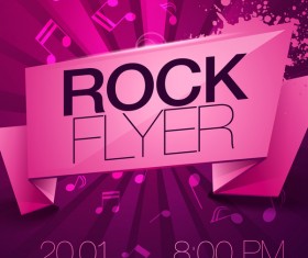 Rock party flyer vector set 05