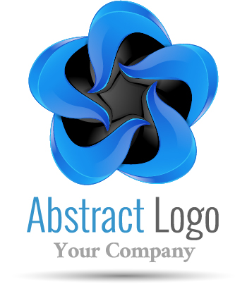 Round abstract logo design vector