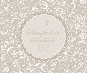 Round lace with decor card vector