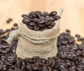 Sack containing coffee beans photo on your desktop