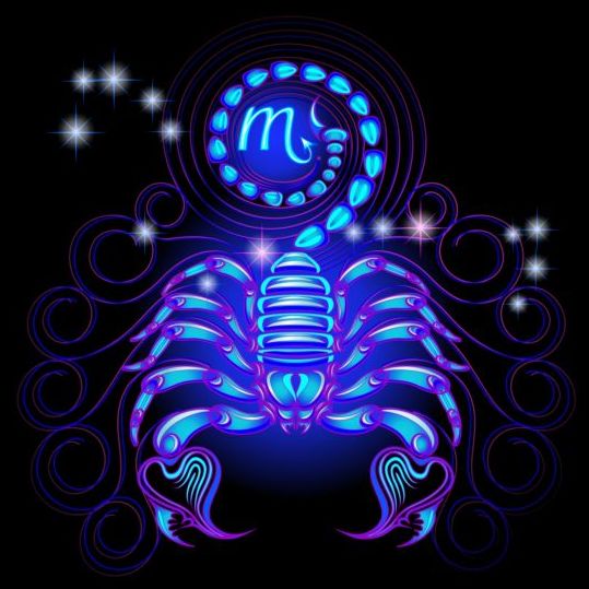 Scorpio neon sign vector material