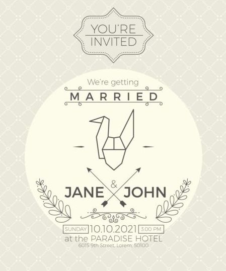 Set of wedding invitation cards template vector 03