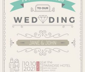 Set of wedding invitation cards template vector 04