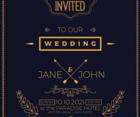 Set of wedding invitation cards template vector 06