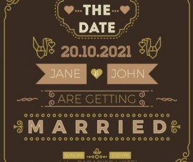 Set of wedding invitation cards template vector 07
