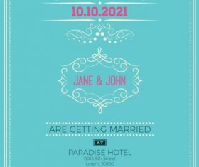 Set of wedding invitation cards template vector 10