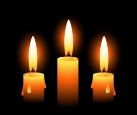 Shining candle with black background vector 03