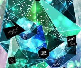 Shining diamond with polygon abstract background vector 05