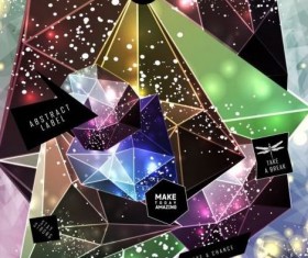 Shining diamond with polygon abstract background vector 06