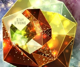 Shining diamond with polygon abstract background vector 08