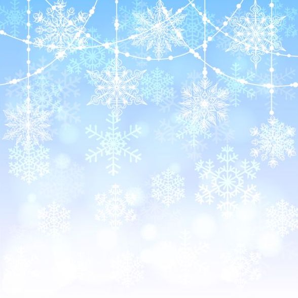 Shining snow background with christmas vector