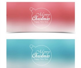 Simple christmas banners vector set