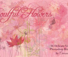 Soulful Flowers Photoshop Brushes