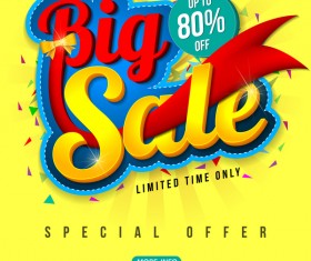 Special offer with big sale poset vector 01