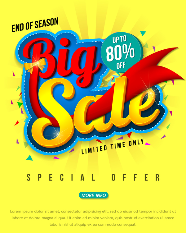 Special offer with big sale poset vector 01