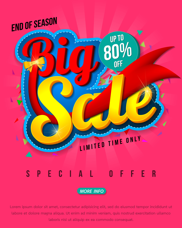 Special offer with big sale poset vector 02