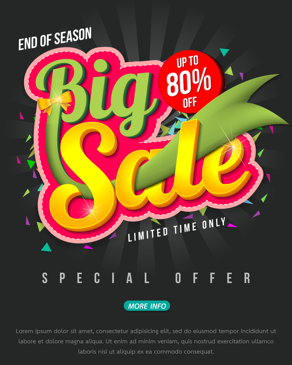 Special offer with big sale poset vector 03