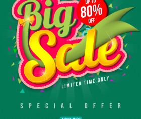 Special offer with big sale poset vector 04