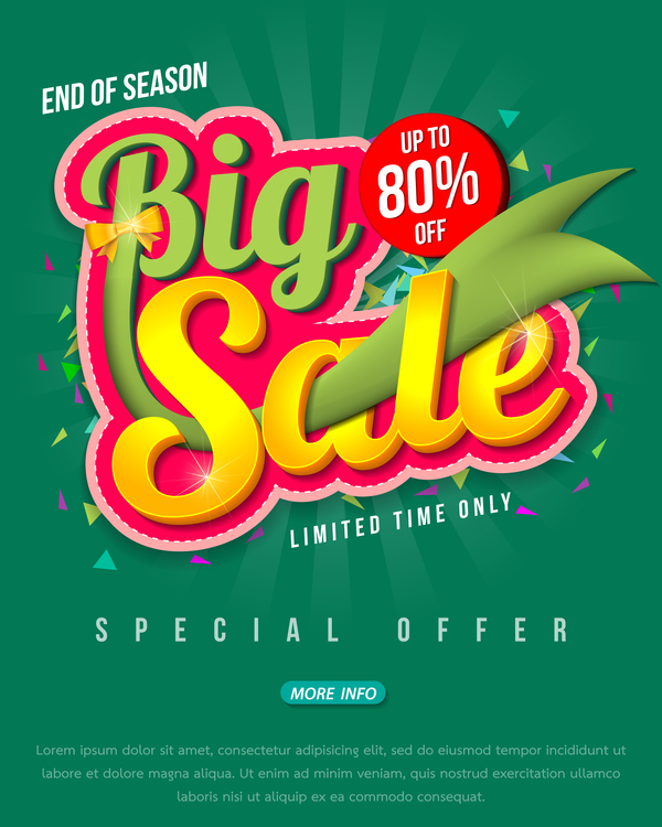 Special offer with big sale poset vector 04
